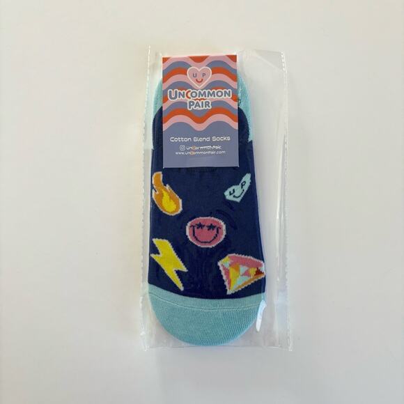 Uncommon Pair Cotton Blend No Show Socks 3 Pack Bundle Floral Happy Face Print - Picture 2 of 8